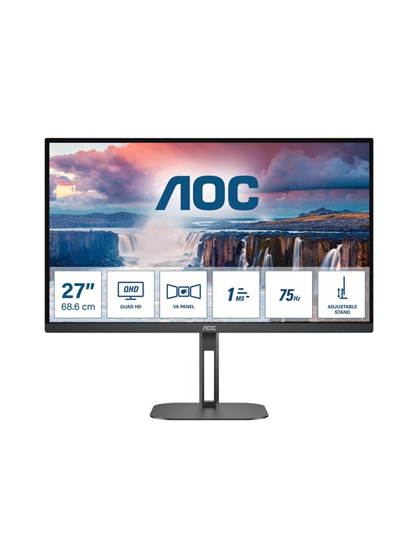 27" AOC Q27V5N/BK - 2560x1440 - 75Hz - VA Skaerm