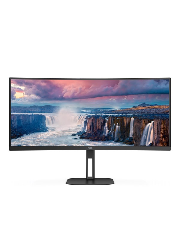34" AOC CU34V5C/BK - 3440x1440 - 100Hz - VA - 65W USB HUB Skaerm