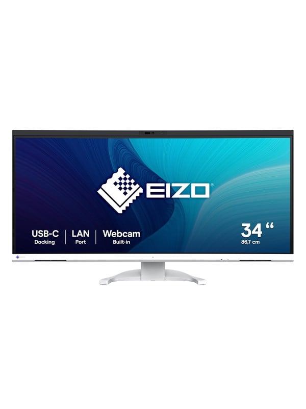 34" EIZO FlexScan EV3450XC-WT - 3440x1440 (UWQHD) - IPS - 94W USB-C Skaerm