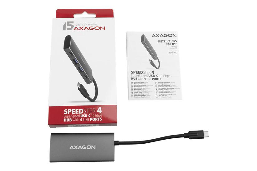 AXAGON HMC-4G2 SPEEDSTER 4 - hub - 4 porte IT og elektronik > Hardware > Kabler > USB Hubs