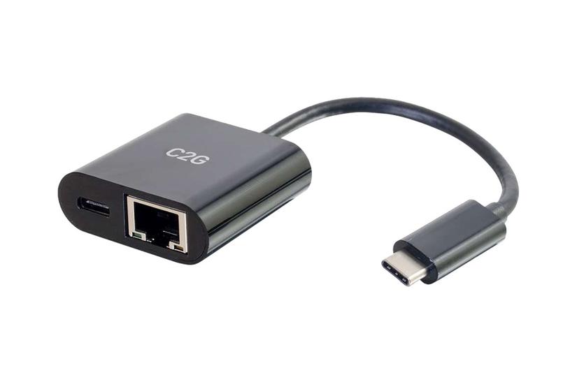 C2G USB C to Ethernet Adapter With Power Delivery - Black - netværksadapter - USB-C - Gigabit Ethernet x 1 IT og elektronik > Netværk > Netværkskort > USB Netværkskort