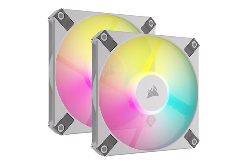 Corsair iCUE AF120 RGB SLIM blæser - 120mm PWM Fluid Dynamic Bearing Fan - hvid 2 stk IT og elektronik > Hardware > Blæsere og køling > Blæsere