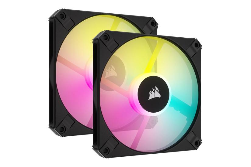 Corsair iCUE AF120 RGB SLIM blæser - 120mm PWM Fluid Dynamic Bearing Fan - sort 2 stk IT og elektronik > Hardware > Blæsere og køling > Blæsere
