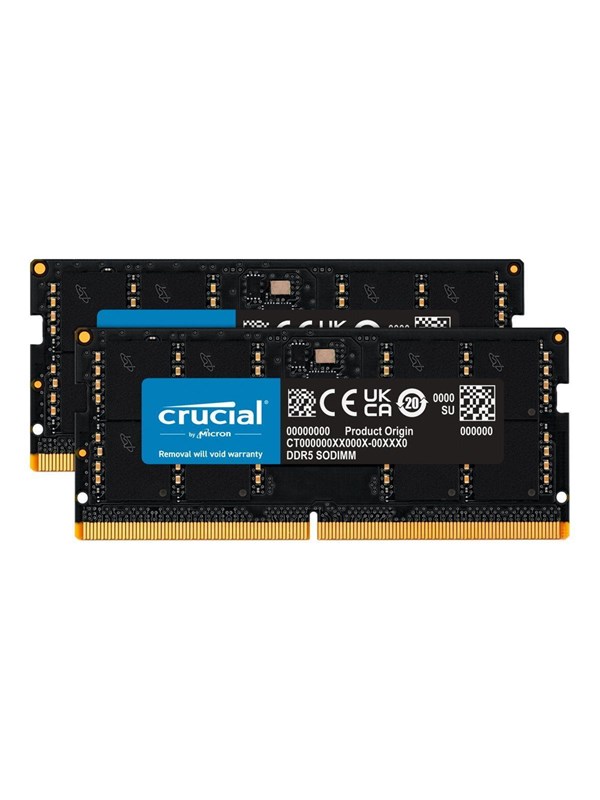 Crucial Classic SODIMM DDR5-5600 - 64GB - CL46 - Dual Channel (2 pcs) - Sort RAM