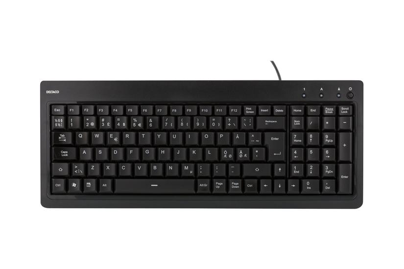DELTACO TB-234 - tastatur - Nordisk - sort Indgangsudstyr IT og elektronik > Hardware > Tastatur og mus > Tastaturer > Tastaturer med kabel