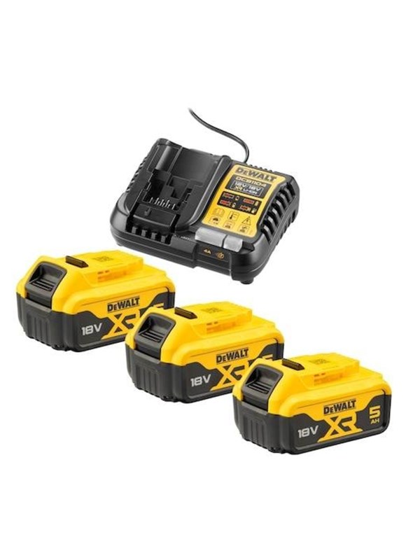 Dewalt DCB1104P3-QW 18V XR 5Ah Triple Battery Starter Kit Akku Lader
