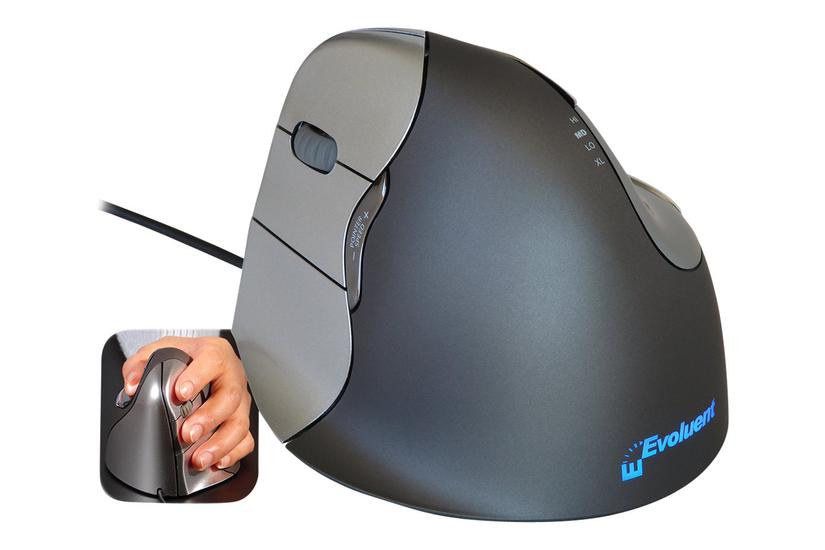 Evoluent VerticalMouse 4 Left - lodret mus - USB - grå