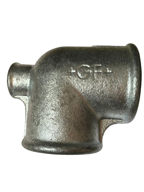 +GF+ tee 90° galvaniseret reduceret 3-3-2&apos;&apos; Gevindfittings