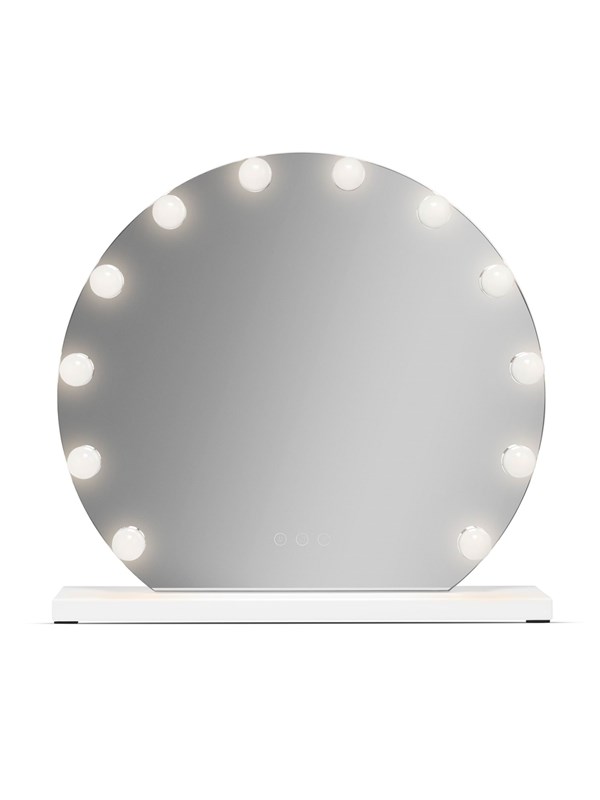 Gillian Jones Round LED mega Hollywood table mirror with 12 LED Makeupspejl