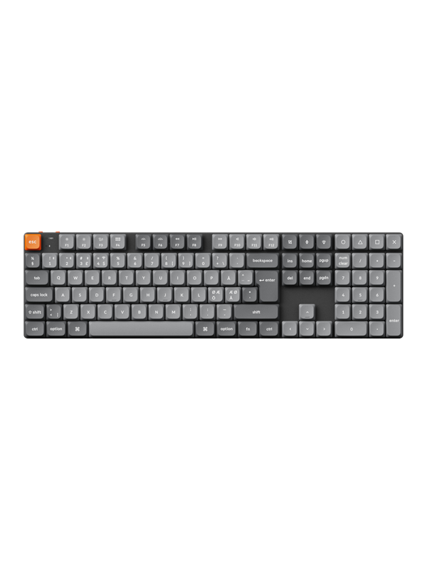 Keychron K5 MAX QMK/VIA Wireless RGB Hot Swap Low Profile Red - Gray - Gaming Tastatur - Nordisk - Grå Tastatur