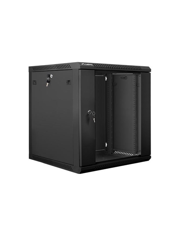 Lanberg WF01-6612-10B - 12U Rack Cabinet with Glass Door Rack skabe