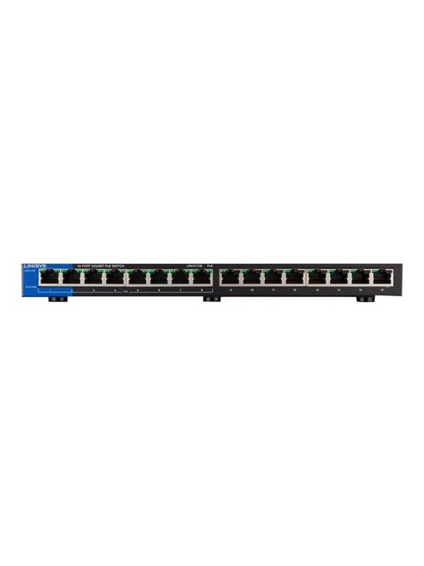 Linksys LGS116P 16-Port Business Desktop Gigabit PoE+ Switch (PoE+ 80W) Switch