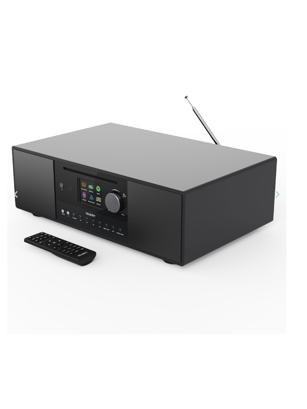 Majority Quadriga - Internet Radio Music System - DAB+/FM - Stereo - Sort DAB netvaerks og clockradio