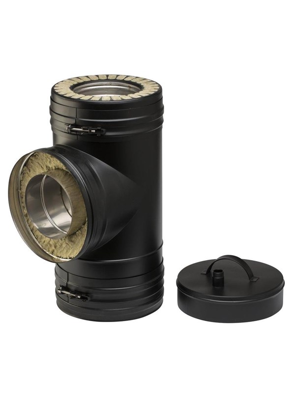 Metalbestos Wood 130 mm t-stykke 90° Kedler og skorstene