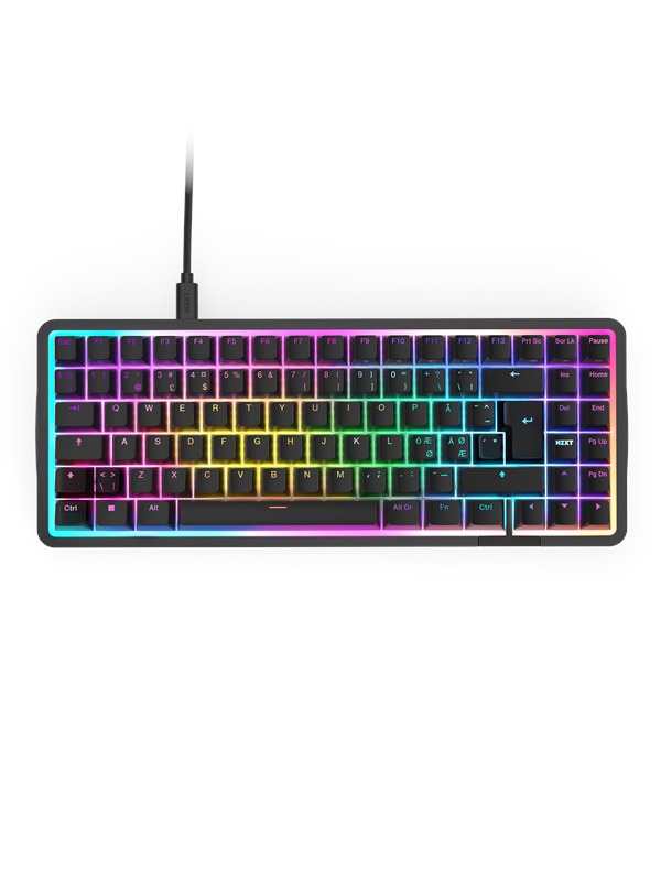 NZXT Function Elite MiniTKL - Gaming Tastatur - Uden Numpad - Nordisk - Sort Tastatur