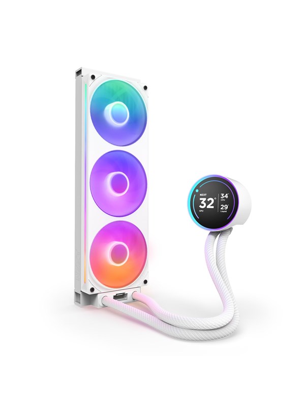 NZXT Kraken Elite RGB V2 360 (2024) - Hvid med RGB - CPU Vandkøling - Max 30 dBA CPU Koeler
