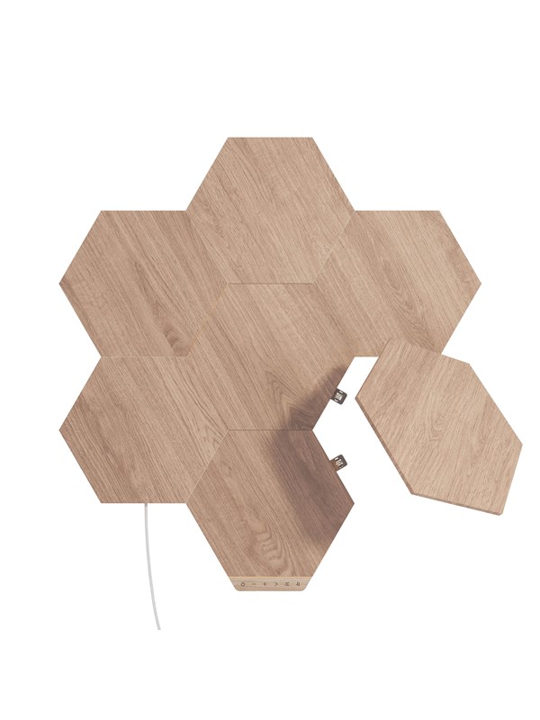 Nanoleaf Elements - Wood Look Hexagons Starter Kit (7 Panels) Smart Home
