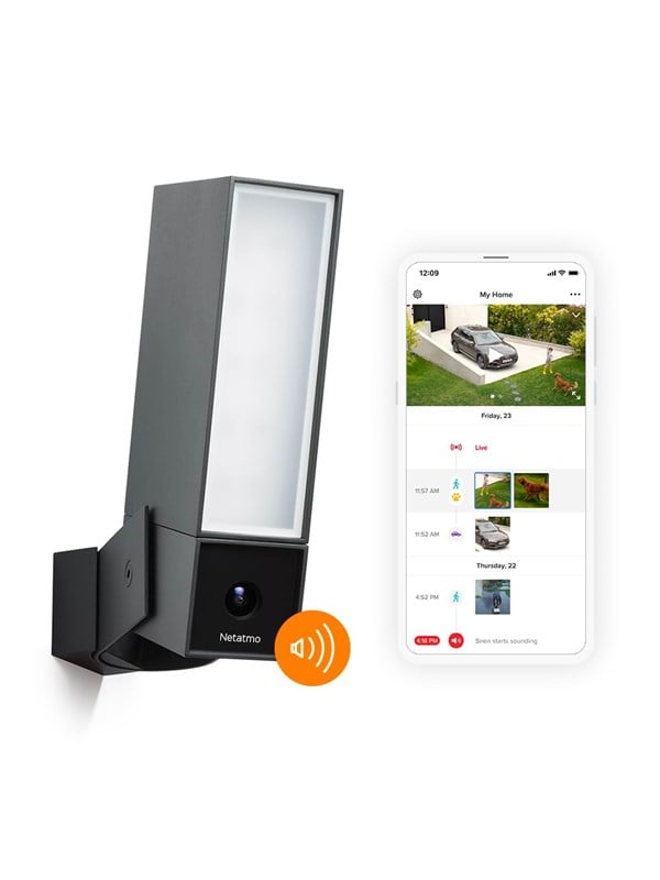 Netatmo Smart Outdoor Camera with Siren - Black Smart Home