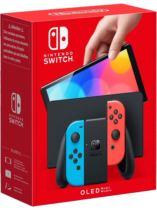 Nintendo Switch OLED Neon Blue/Neon Red Spillekonsol