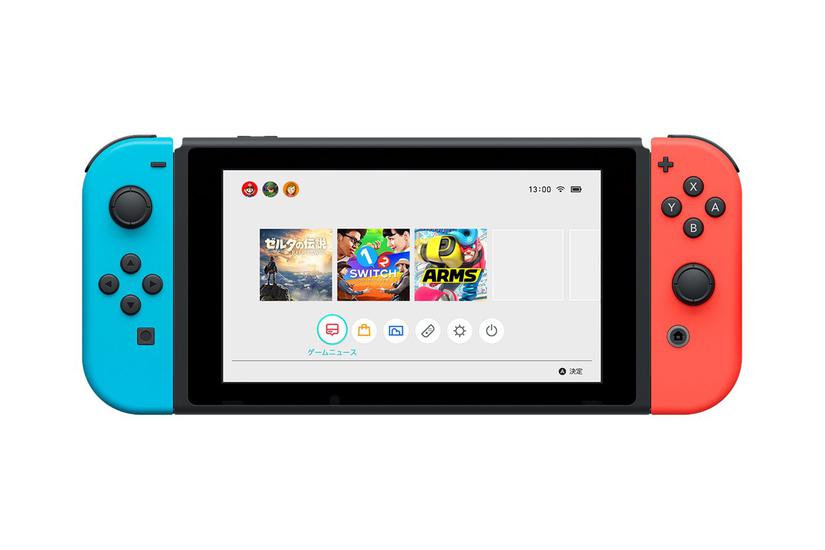 Nintendo Switch with Neon Blue and Neon Red Joy-Con - Spilkonsol - sort