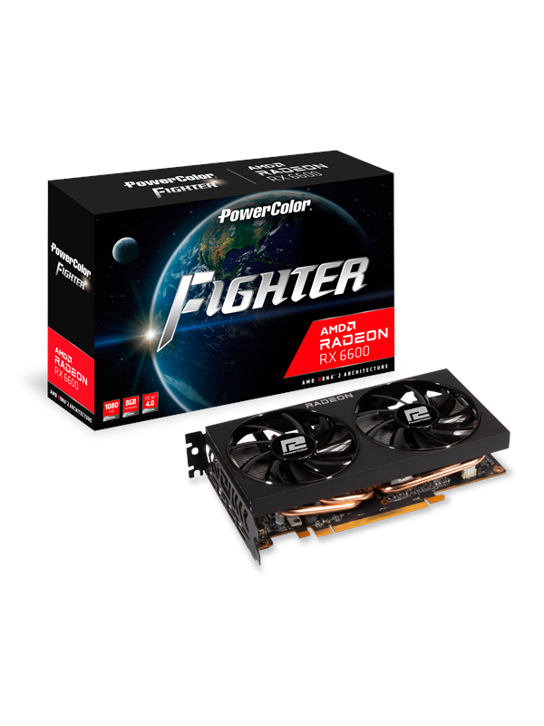 PowerColor Radeon RX 6600 Fighter - 8GB GDDR6 RAM - Grafikkort Grafikkort