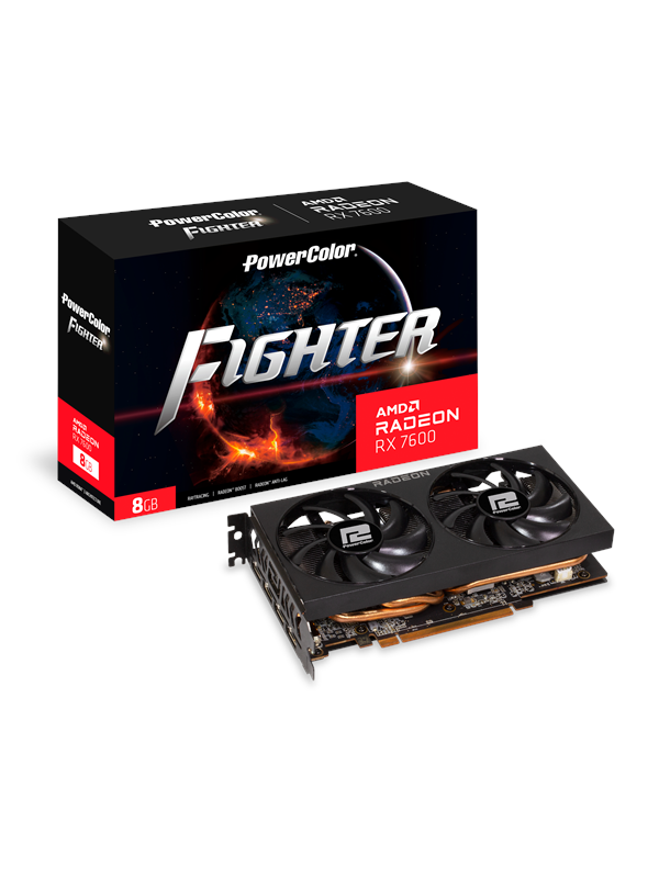 PowerColor Radeon RX 7600 Fighter - 8GB GDDR6 RAM - Grafikkort Grafikkort