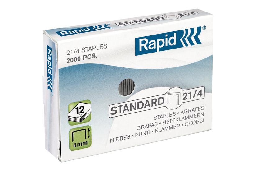 Rapid Standard - hæfteklammer - 21/4 - 4 mm - pakke med 2000 Kontor > Skrivebordstilbehør > Klemmer
