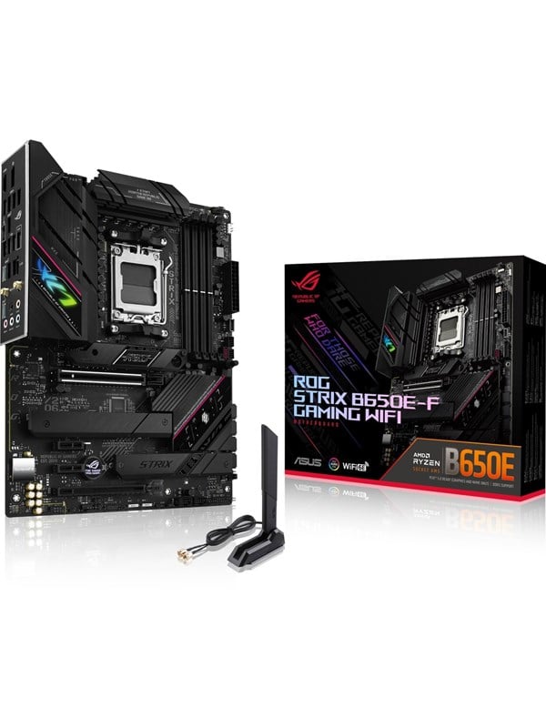 ASUS ROG STRIX B650E-F GAMING WIFI Bundkort - AMD B650 - AMD AM5 socket - DDR5 RAM - ATX Bundkort