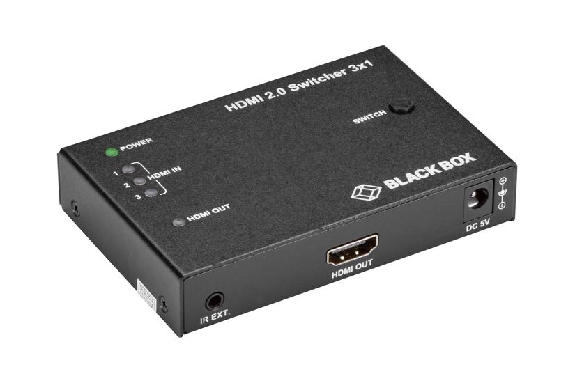 Black Box VSW-HDMI2-3X1 - video-/audioswitch - 3 porte IT og elektronik > TV/Hi-Fi > Tilbehør til TV og Hi-Fi > Audio- og videoswitche