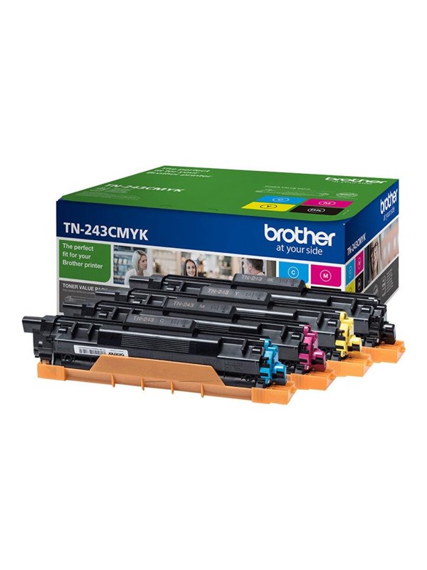 Brother TN243CMYK / TN 243CMYK Value Pack 4-Pack - Lasertoner Cyan Blaek Toner Forbrugsstoffer