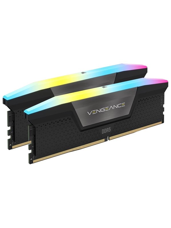 Corsair Vengeance RGB DDR5-6000 - 32GB - CL30 - Dual Channel (2 pcs) - Intel XMP - Sort med RGB RAM