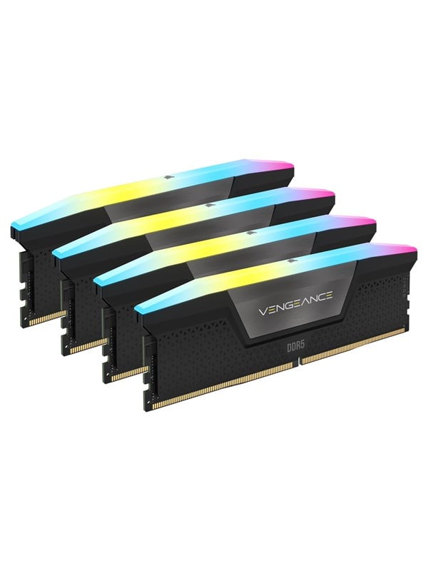 Corsair Vengeance RGB DDR5-6200 - 64GB - CL32 - Quad Channel (4 pcs) - Intel XMP - Sort med RGB RAM