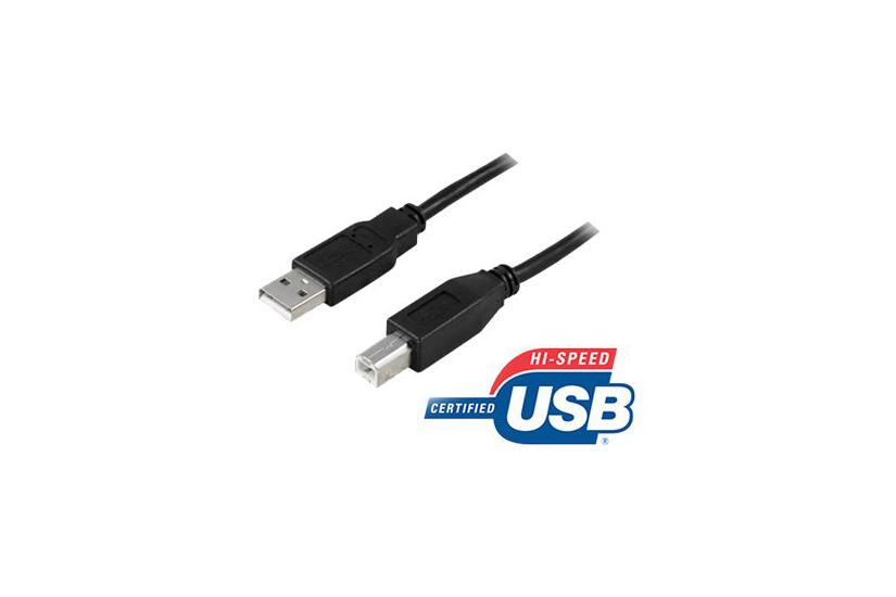 DELTACO USB 2.0 til USB Type B - 1 m - Sort IT og elektronik > Hardware > Kabler > USB Kabler
