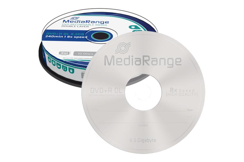 MediaRange - DVD+R DL x 10 - 8.5 GB - lagringsmedie IT og elektronik > Hardware > Lagring og backup > Lagringsmedier > DVD Medier