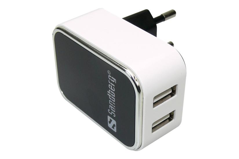 Sandberg AC Charger Dual strømforsyningsadapter - 2 x USB IT og elektronik > Hardware > Strømforsyninger > Strømadaptere og opladere