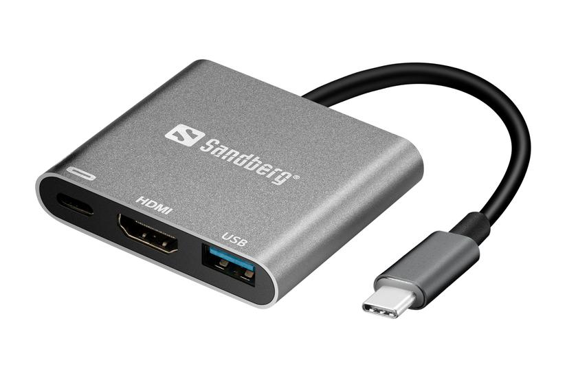 Sandberg USB-C Mini Dock HDMI+USB - dockingstation - USB - HDMI IT og elektronik > Hardware > Kabler > Video Kabler