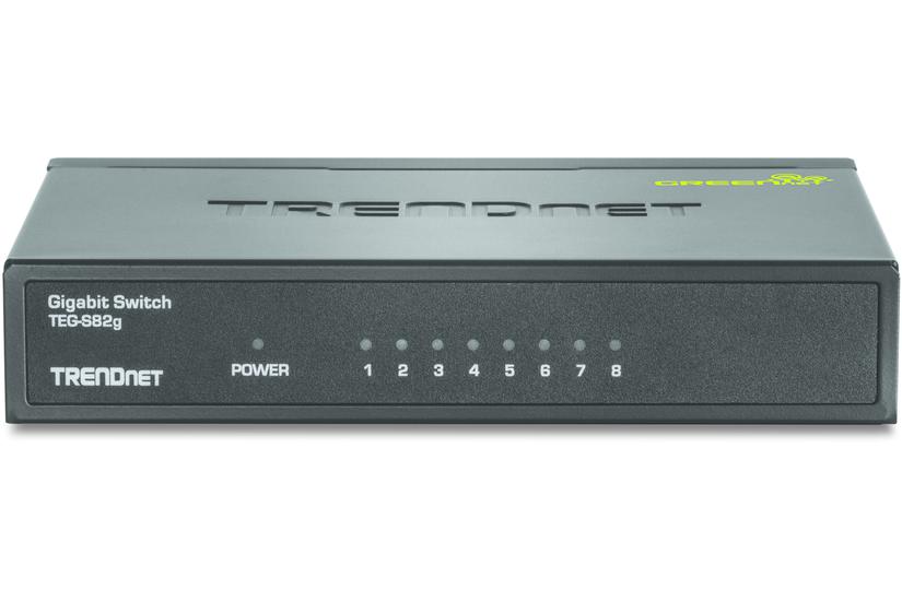 TRENDnet TEG S82g 8-Port Gigabit GREENnet Switch - switch - 8 porte - TAA-kompatibel IT og elektronik > Netværk > Hubs og switches > Gigabit hubs og switches