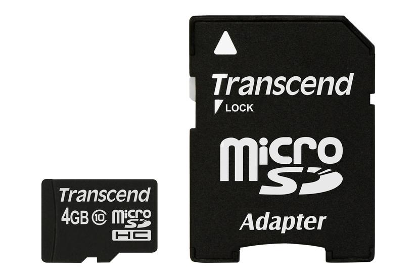 Transcend Premium - flashhukommelseskort - 4 GB - microSDHC IT og elektronik > Hardware > Lagring og backup > Flash Hukommelse > Flash Kort > Micro-SD Kort