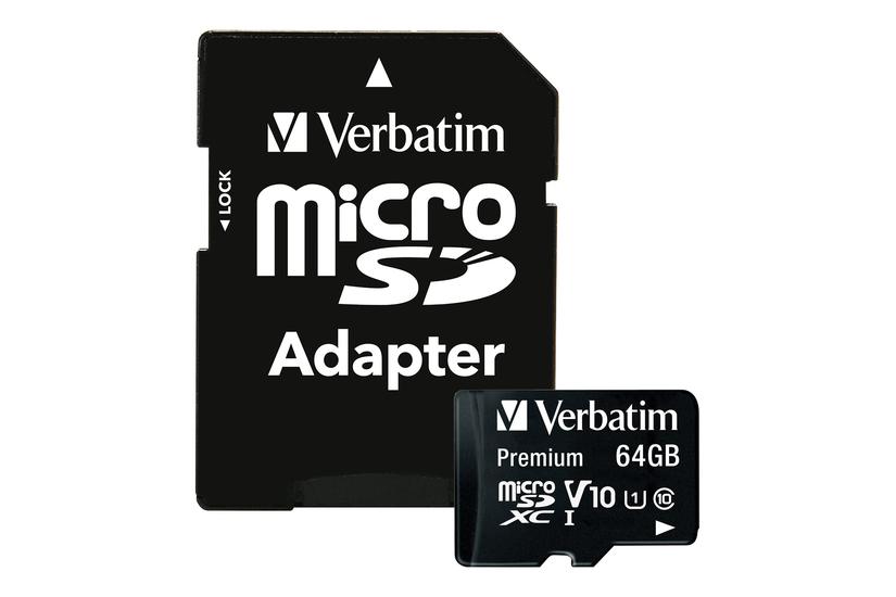 Verbatim Premium - flashhukommelseskort - 64 GB - microSDXC UHS-I IT og elektronik > Hardware > Lagring og backup > Flash Hukommelse > Flash Kort > Micro-SD Kort