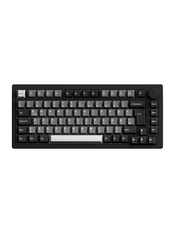 Akkogear Monsgeek M1W V3 Black & Silver - V3 Piano Pro Switch - Gaming Tastatur - Uden Numpad - Universal - Sort Tastatur