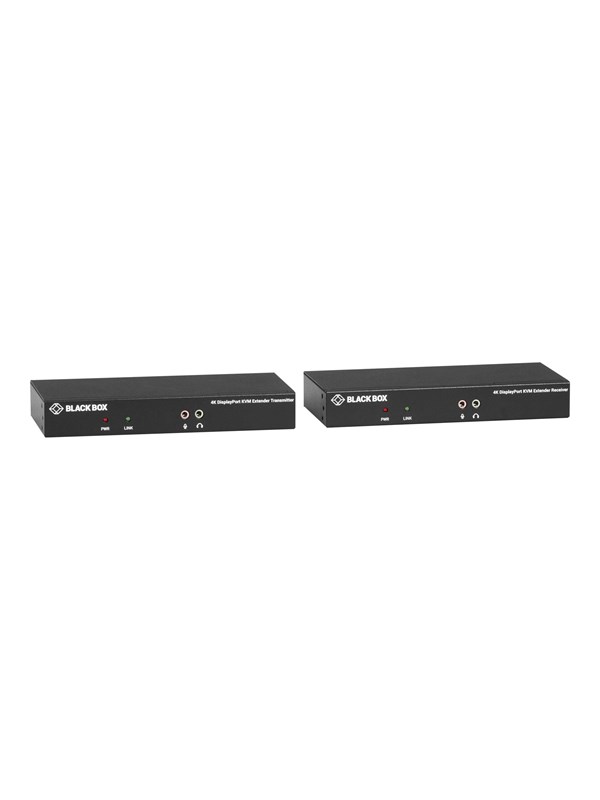Black Box KVX Series KVM Extender over CATx - 4K Single-Head DisplayPort USB 2.0 Hub Serial Audio Local Video Repeater Transceiver