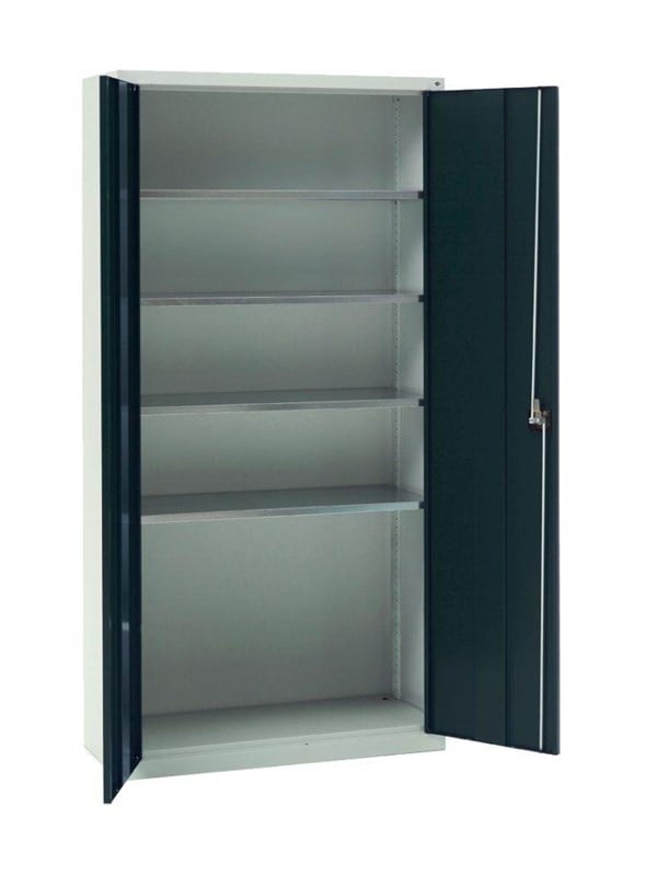 Blackbolt Blika blackbolt materialeskab ms-1 med 4 hylder ral 7035/9005 Vaerktoej