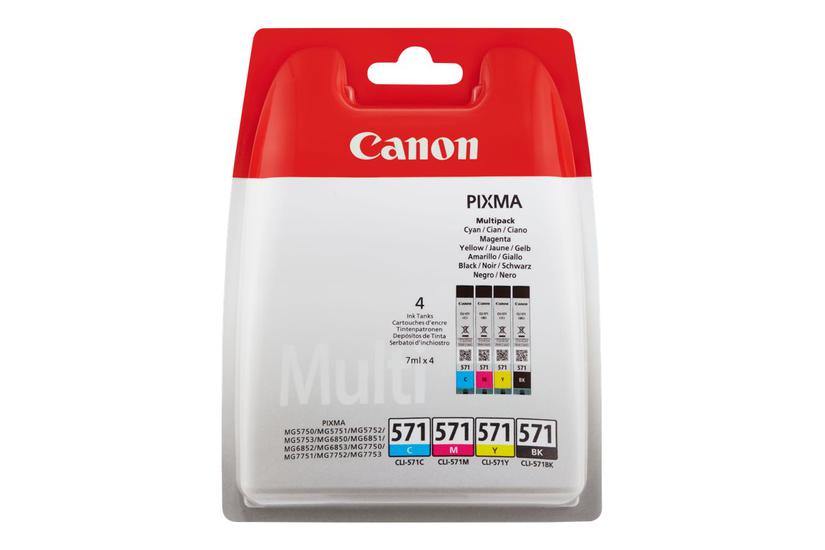 Canon CLI-571 C/M/Y/BK Multipack - 4 pakker - sort