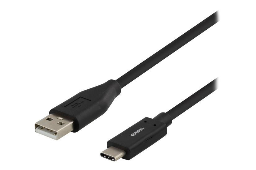 DELTACO USB-C til USB A 2.0 - 2 m - Sort IT og elektronik > Hardware > Kabler > USB Kabler