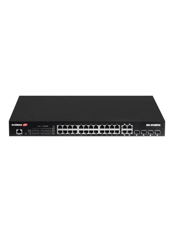 Edimax Pro IGS-5428PLC - switch - industrial Surveillance VLAN PoE+ Web Smart - 28 ports - smart - rack-mountable Switch