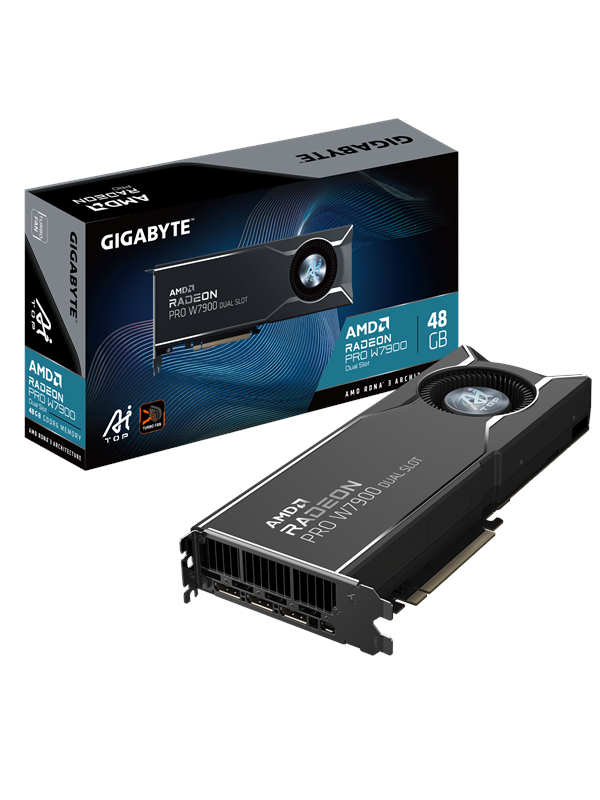GIGABYTE Radeon PRO W7900 AI TOP - 48GB GDDR6 RAM - Grafikkort Grafikkort