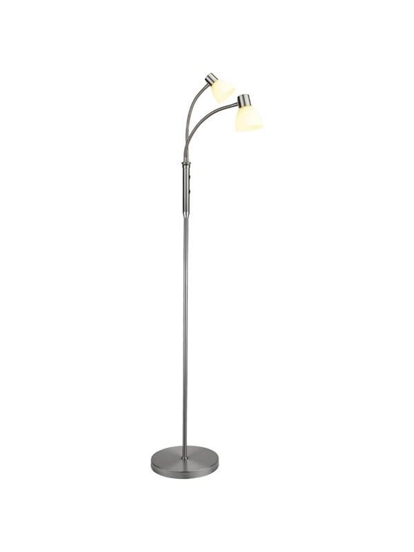 Halo Design Hudson Gulv 2L - Børstet stål/ Opal Lamper