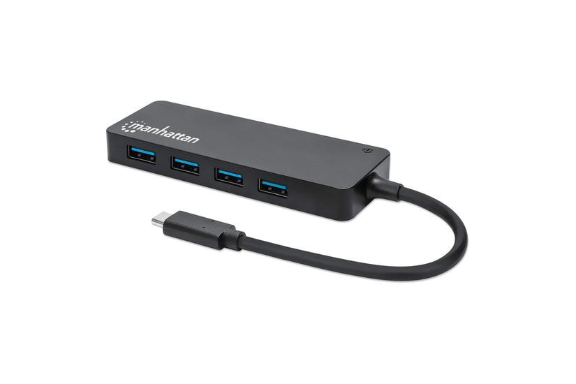 Manhattan 164924 interface hub USB 3.2 Gen 1 (3.1 Gen 1) Type-C 5000 Mbit/s Sort IT og elektronik > Hardware > Kabler