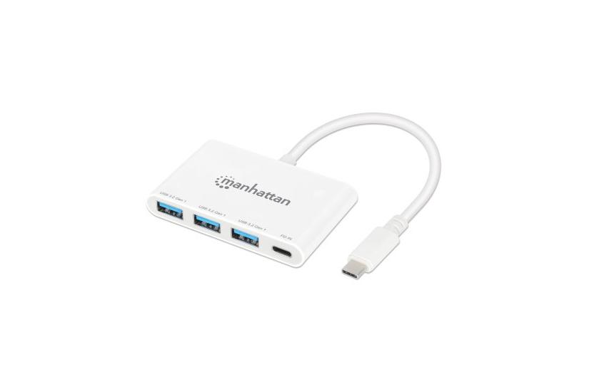 Manhattan 168434 interface hub USB 3.2 Gen 1 (3.1 Gen 1) Type-C 5000 Mbit/s Hvid IT og elektronik > Hardware > Kabler