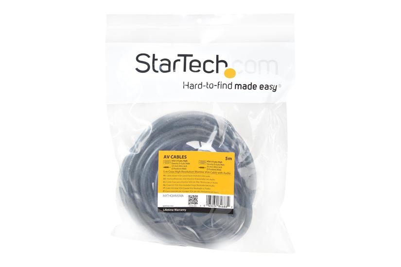 StarTech.com 5m Coax High Resolution Monitor VGA Video Cable with Audio - VGA-kabel - 5 m IT og elektronik > Hardware > Kabler > Video Kabler